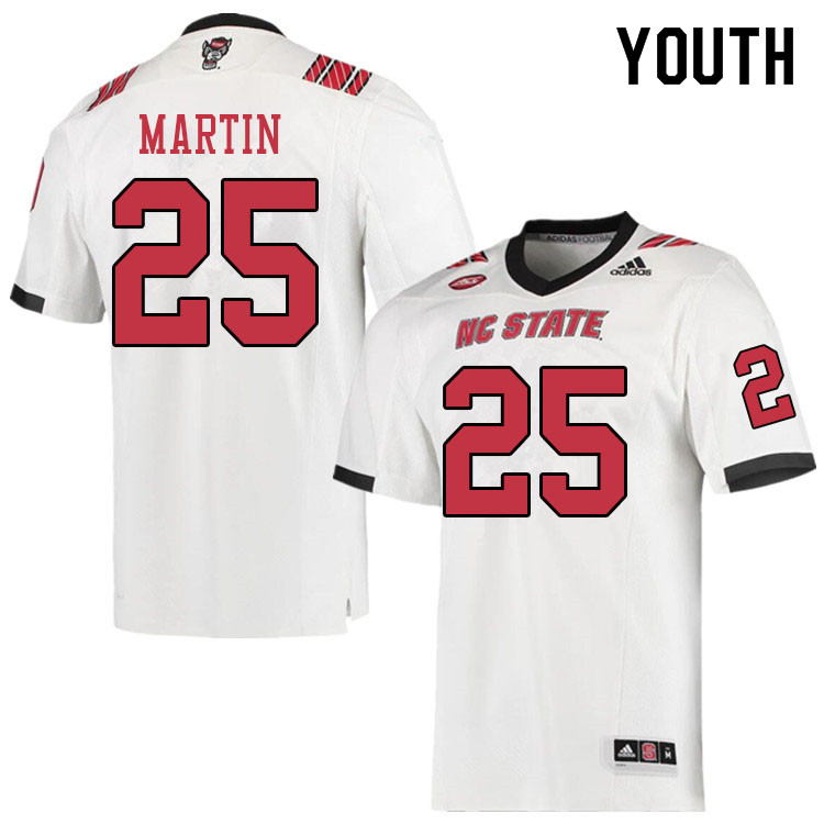 Youth #25 Nique Martin NC State Wolfpack College Football Jerseys Sale-White